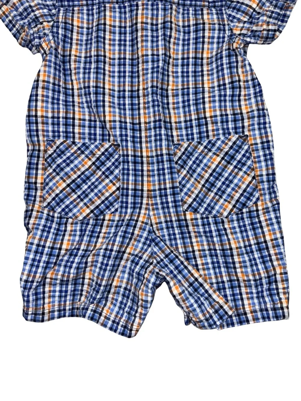 Janie & Jack‎ Plaid Nautical Romper 6-12M Preppy Baby Boy EUC